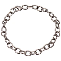Bronzoro Oval Rolo Link Bracelet in Ruthenium on Bronze