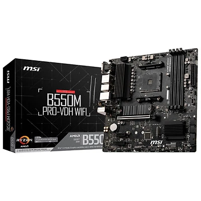 MSI B550M PRO-VDH WiFi Micro-ATX LGA AM4 DDR4 Motherboard for AMD Ryzen 3000/5000 Series CPUs