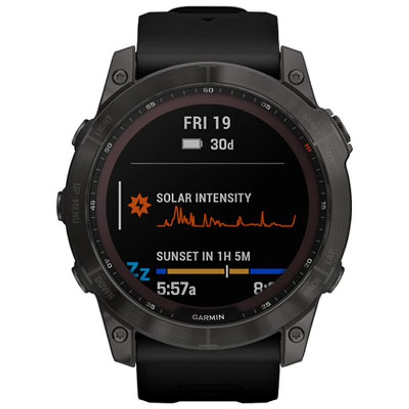 Garmin fēnix 7X Sapphire Solar 51mm Bluetooth Multisport Smartwatch - Carbon Grey/Black/Titanium Back
