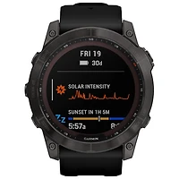 Garmin fēnix 7X Sapphire Solar 51mm Bluetooth Multisport Smartwatch - Carbon Grey/Black/Titanium Back