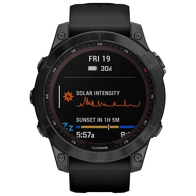 Garmin fēnix 7 Sapphire Solar 47mm Bluetooth Multisport Smartwatch - Black/Titanium Back