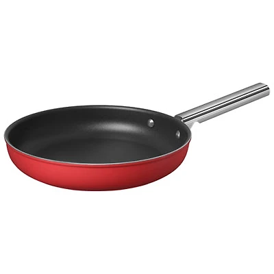 Smeg 11" Aluminum Frying Pan - Matte Red