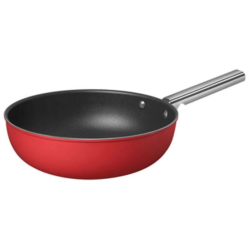 Smeg 12" Aluminum Wok - Matte Red