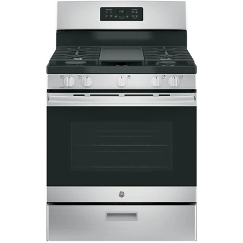 GE 30" 5.0 Cu. Ft. 5-Burner Freestanding Gas Range (JCGBS66SEKSS) - Stainless Steel
