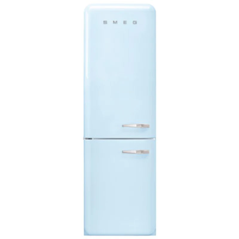 Smeg 50's Style 24" 12.9 Cu. Ft. Bottom Freezer Refrigerator w/ LED Lighting (FAB32ULPB3) - Pastel Blue