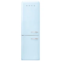 Smeg 50's Style 24" 12.9 Cu. Ft. Bottom Freezer Refrigerator w/ LED Lighting (FAB32ULPB3) - Pastel Blue