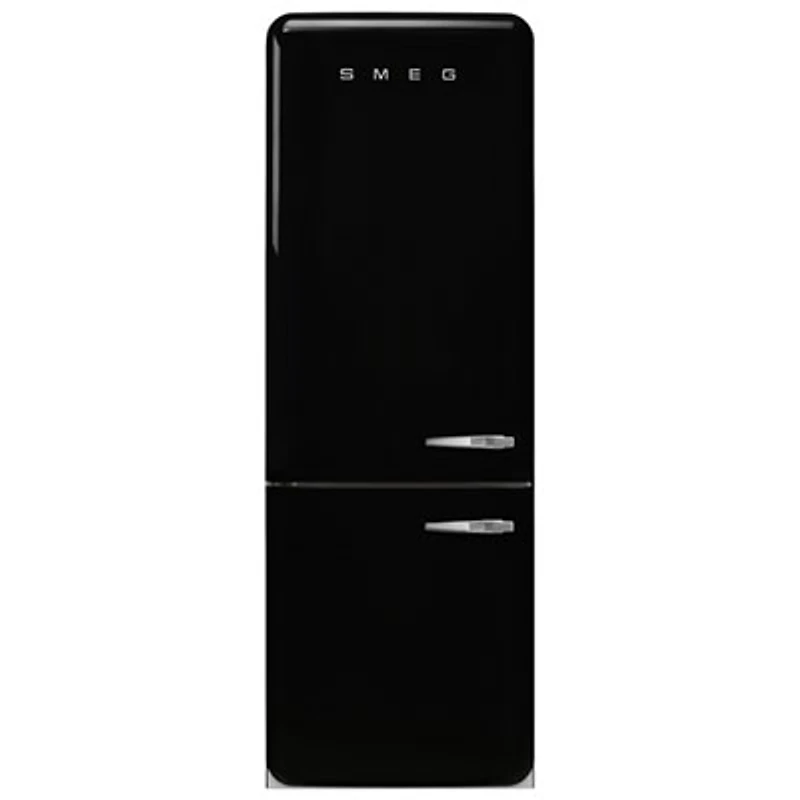 Smeg 50's Style 28" 18 Cu. Ft. Bottom Freezer Refrigerator with Ice Dispenser (FAB38ULBL) - Black