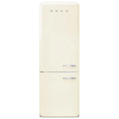 Smeg 50's Style 28" 18 Cu. Ft. Bottom Freezer Refrigerator with Ice Dispenser (FAB38ULCR) - Cream