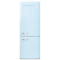 Smeg 50's Style 28" 18 Cu. Ft. Bottom Freezer Refrigerator with Ice Dispenser (FAB38URPB) - Pastel Blue