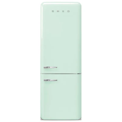 Smeg 50's Style 28" 18 Cu. Ft. Bottom Freezer Refrigerator with Ice Dispenser (FAB38URPG) - Pastel Green