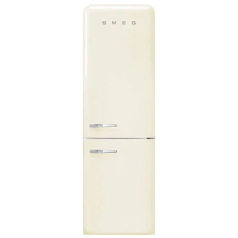 Smeg 50's Style 24" 12.9 Cu. Ft. Bottom Freezer Refrigerator with LED Lighting (FAB32URCR3) - Cream