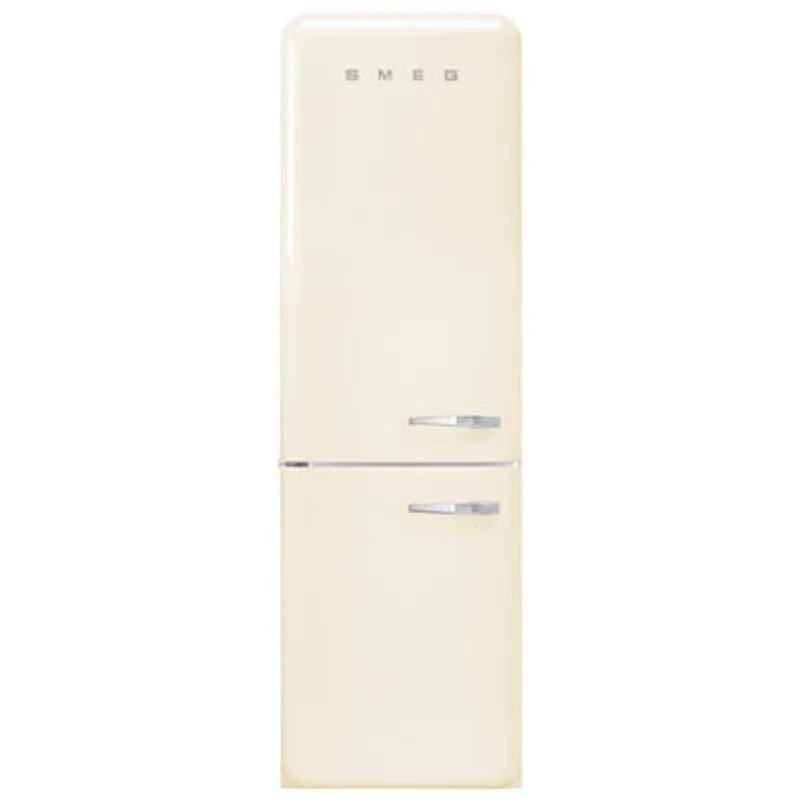 Smeg 50's Style 24" 12.9 Cu. Ft. Bottom Freezer Refrigerator with LED Lighting (FAB32ULCR3) - Cream