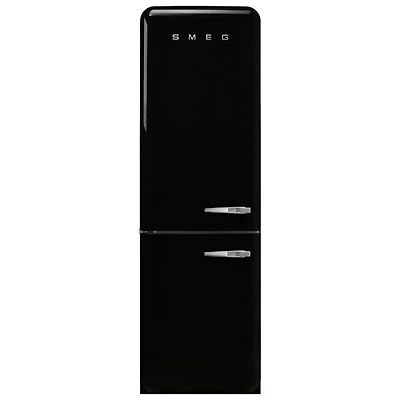 Smeg 50's Style 24" 12.9 Cu. Ft. Bottom Freezer Refrigerator with LED Lighting (FAB32ULBL3) - Black