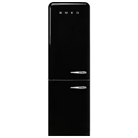 Smeg 50's Style 24" 12.9 Cu. Ft. Bottom Freezer Refrigerator with LED Lighting (FAB32ULBL3) - Black