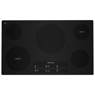 KitchenAid 36" 5-Element Electric Cooktop (KCES956KBL) - Black