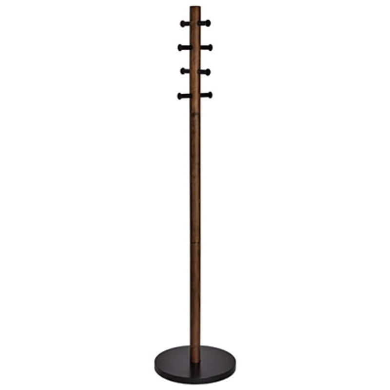 Umbra Pillar Wood Coat Rack - Black/Walnut