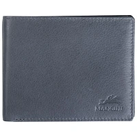 Mancini Bellagio RFID Genuine Leather Bi-fold Wing Zipper Wallet - Grey