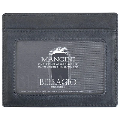 Mancini Bellagio RFID Genuine Leather Money Clip Wallet with ID Window & 4 Credit Card Slots