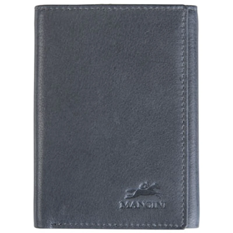 Mancini Bellagio RFID Genuine Leather Tri-fold Wallet - Grey