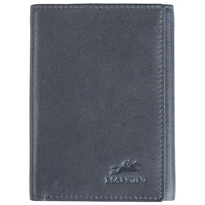 Mancini Bellagio RFID Genuine Leather Tri-fold Wallet - Grey