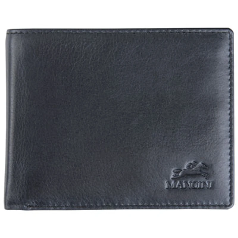 Mancini Bellagio RFID Genuine Leather Bi-fold Wing Zipper Wallet