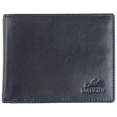 Mancini Bellagio RFID Genuine Leather Bi-fold Wing Zipper Wallet