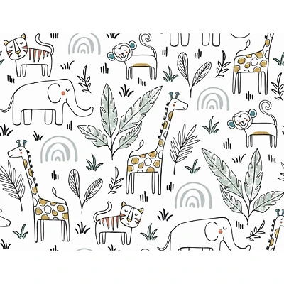 RoomMates Jungle Menagerie Peel & Stick Wallpaper