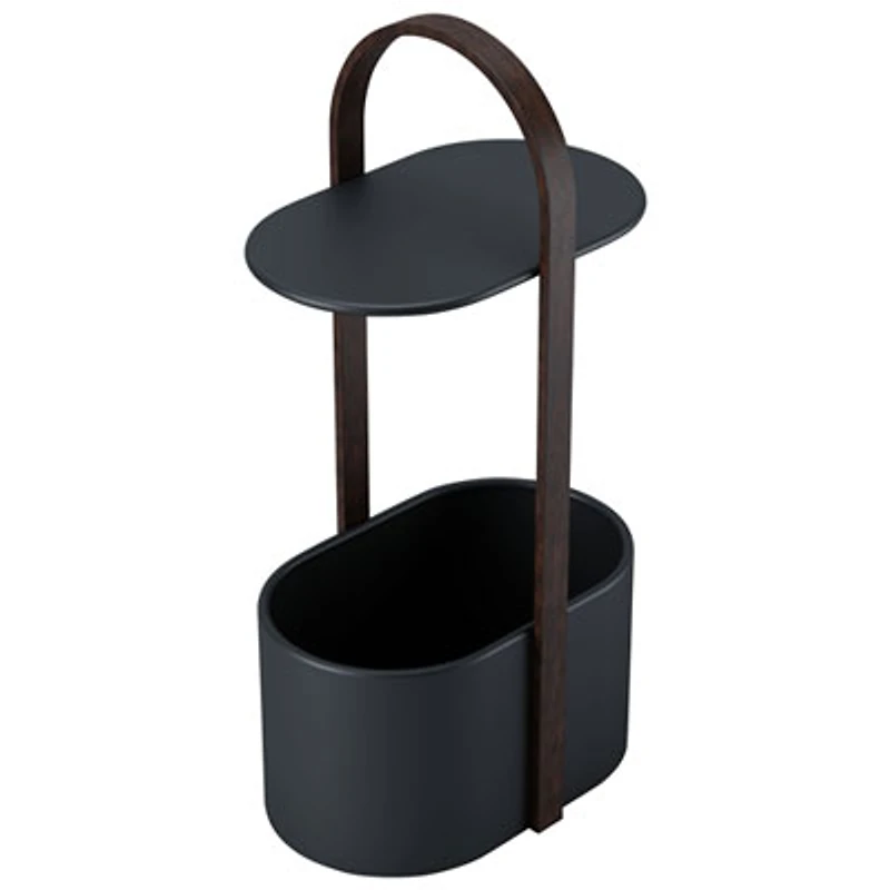 Bellwood Modern Oval End Table - Black/Walnut