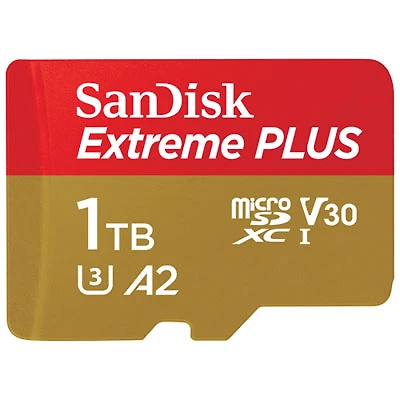 SanDisk Extreme Plus 1TB 200MB/s microSD Memory Card