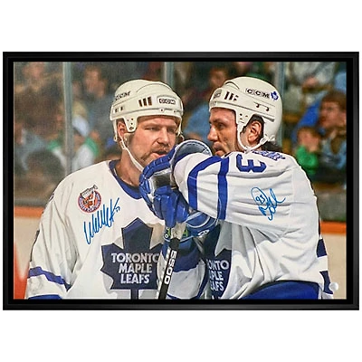 Frameworth Toronto Maple Leafs: Doug Gilmour & Wendel Clark Signed Framed Photograph (20x29")
