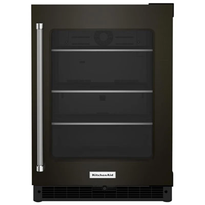 KitchenAid Undercounter 5.2 Cu. Ft. Freestanding Bar Fridge (KURR314KBS) - Black Stainless Steel