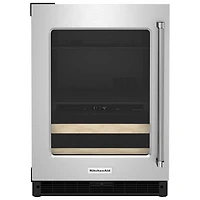 KitchenAid Undercounter 4.9 Cu. Ft. Freestanding Beverage Centre (KUBL214KSB) - Stainless Steel/Wood