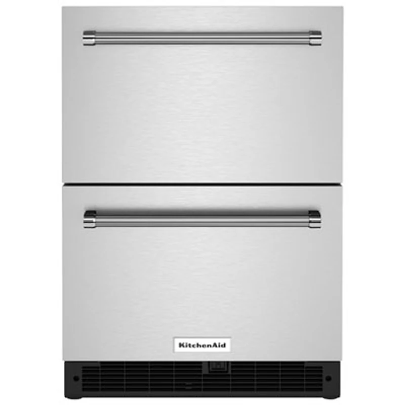 KitchenAid Undercounter Drawer 4.4 Cu. Ft. Freestanding Bar Fridge (KUDR204KSB) - Stainless Steel