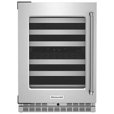 KitchenAid 46-Bottle Freestanding Dual Temperature Zone Wine Cellar (KUWL314KSS) - Stainless Steel
