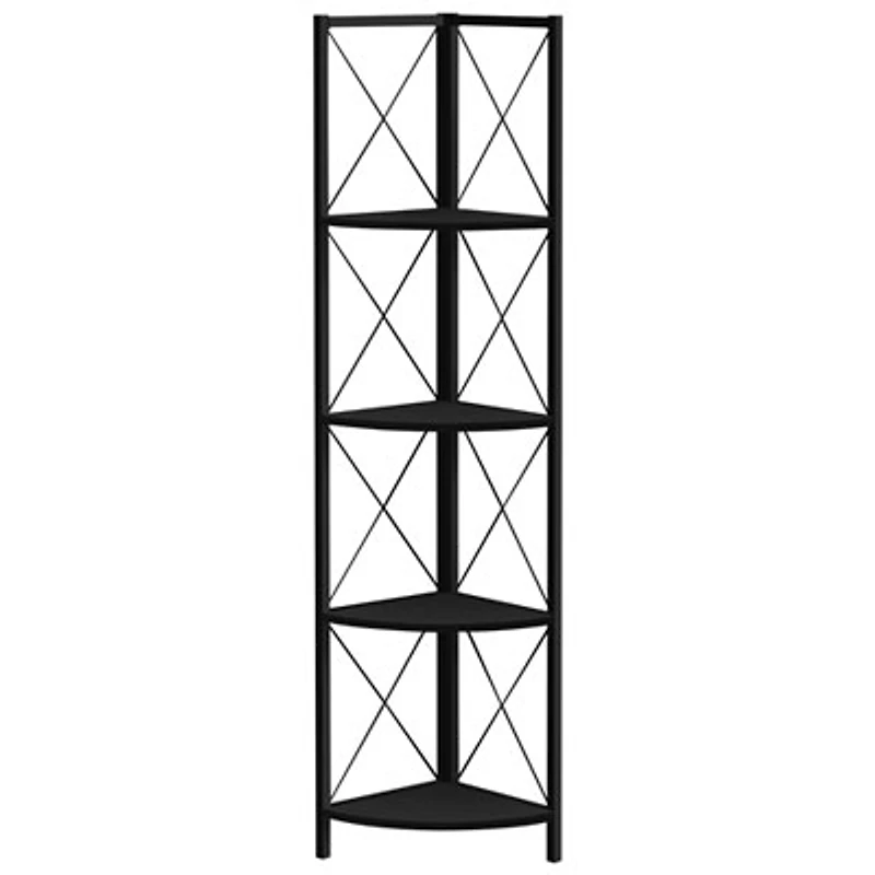 Monarch Specialties 60" 4-Shelf Metal Corner Bookcase