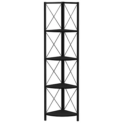 Monarch Specialties 60" 4-Shelf Metal Corner Bookcase