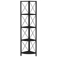 Monarch Specialties 60" 4-Shelf Metal Corner Bookcase