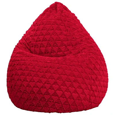 Fluffy Hearts Contemporary Polyester Bean Bag