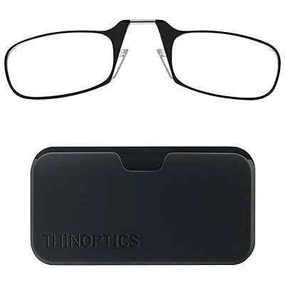 ThinOptics Black Pod & Reading Glasses with +1.0 Lens Strength