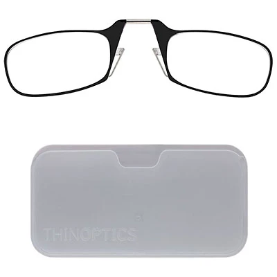 ThinOptics White Pod & Reading Glasses with +1.0 Lens Strength