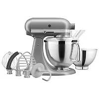 KitchenAid Artisan Tilt-Head Stand Mixer with Premium Accessory Pack - 5Qt - 325-Watt - Contour Silver