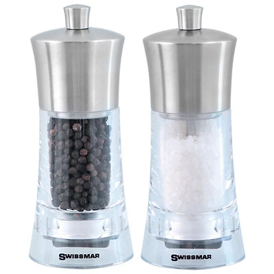 Swissmar Torre Salt & Pepper Mill Set - Acrylic/Stainless Steel