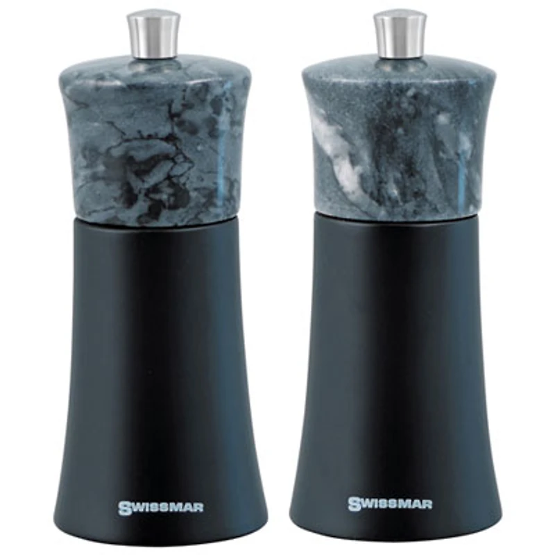 Swissmar Torre Salt & Pepper Mill Set - Dark Wood/Granite