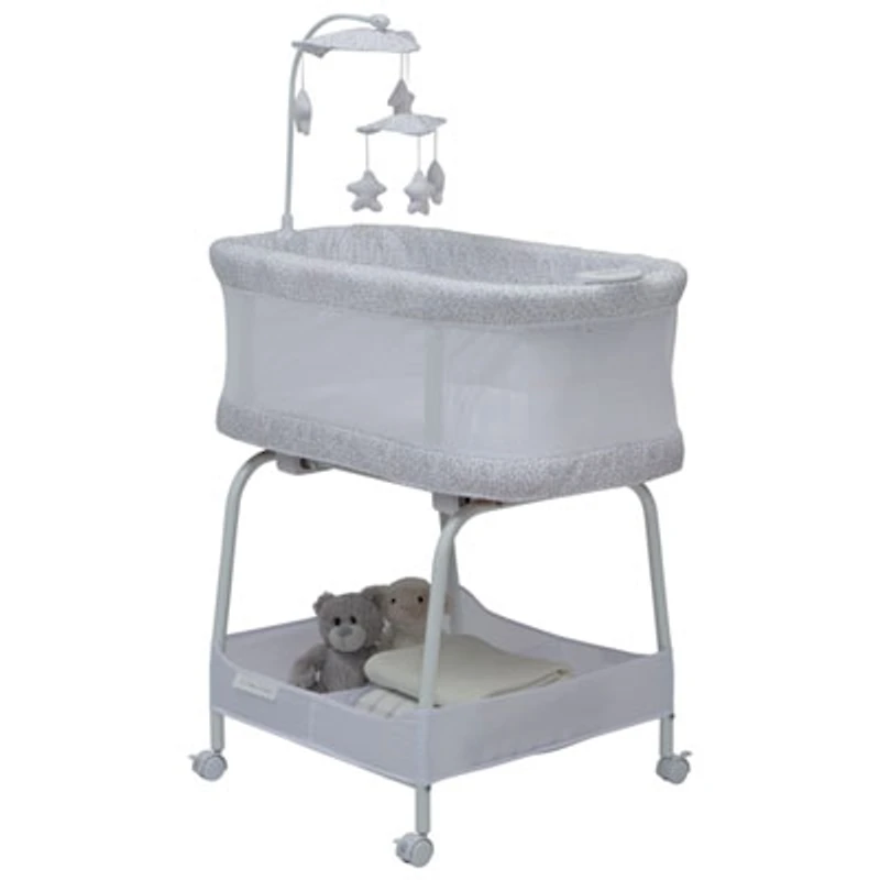 Delta Children Sweet Breeze Bassinet with Airflow Mesh - White/Grey