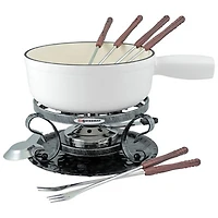 Swissmar Lugano 9-Piece Cast Iron Fondue Set (KF-66522) - White