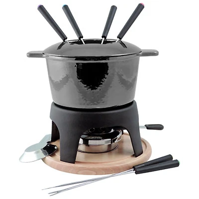 Swissmar Sierra 11-Piece Cast Iron Fondue Set (F66708) - Black