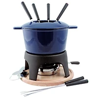 Swissmar Sierra 11-Piece Cast Iron Fondue Set (F66706) - Deep Blue