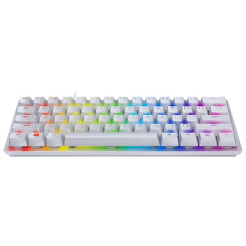 Razer Hunstman Backlit Mechanical Doubleshot PBT Clicky TKL Ergonomic Gaming Keyboard -Mercury -English