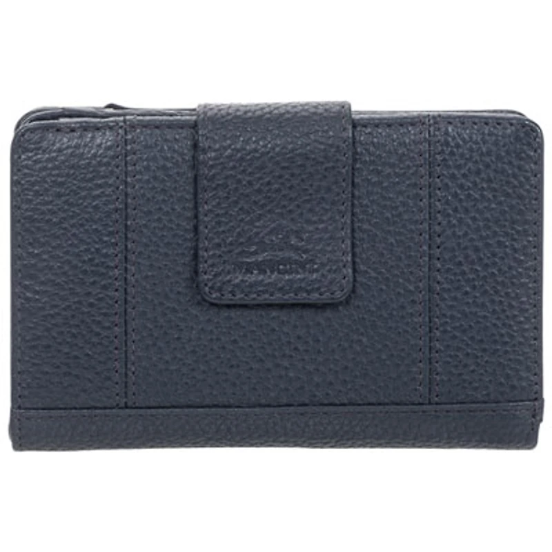 Mancini Pebble RFID Genuine Leather Bi-fold 17-Slot Clutch Wallet