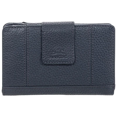 Mancini Pebble RFID Genuine Leather Bi-fold 17-Slot Clutch Wallet